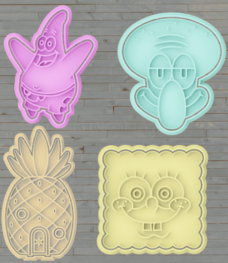 4 חותכני עוגיות בובספוג