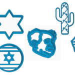 סט 5 חותכני עוגיות בצורות ישראליות ליום העצמאות